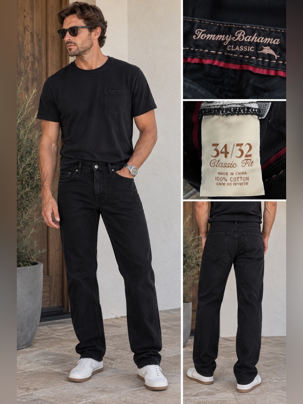 Tommy Bahama Classic Fit Men’s Black Jeans 34/32
